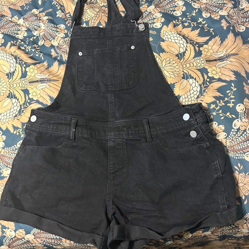 No Boundaries Black Denim Overalls